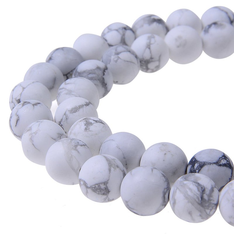 PLTbeads Natural Gemstone Loose Beads Matte Approxi 15.5 inch DIY Bracelet Necklace for Jewelry Making (10mm  Matte Black Stripe Howlite) - Image 1